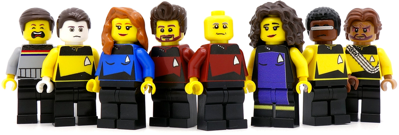 Illustration for article titled You Can Beam Whatever You Want From My Wallet for These Custom Star Trek: TNG MinifiguresÂ